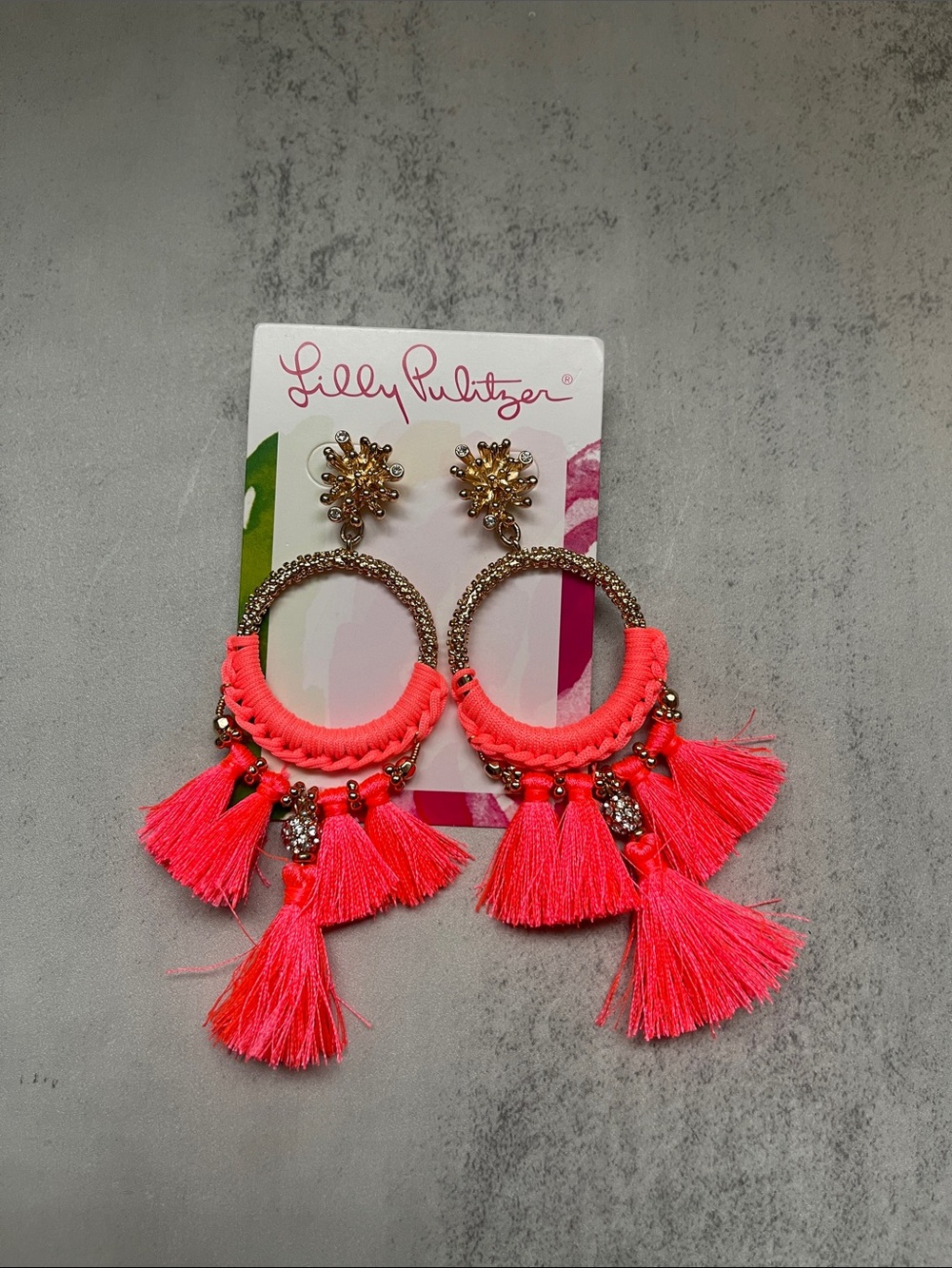 Lilly Pulitzer Spicy Coral Tassel Earrings